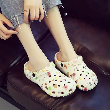 洞洞鞋女2025新款韩版ins潮可爱厚底包头外穿防滑凉拖鞋夏沙滩鞋图片