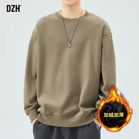 男生加绒卫衣男款衣服冬季男2024新款青少年休闲百搭上衣服打底衫商品大图