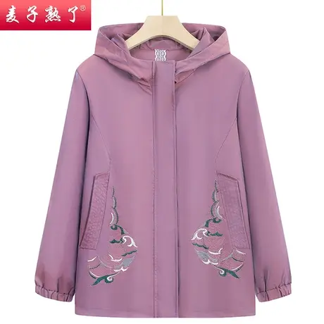 中老年妈妈春装外套薄款大码贵夫人中长款风衣洋气妈妈秋冬衣服女商品大图
