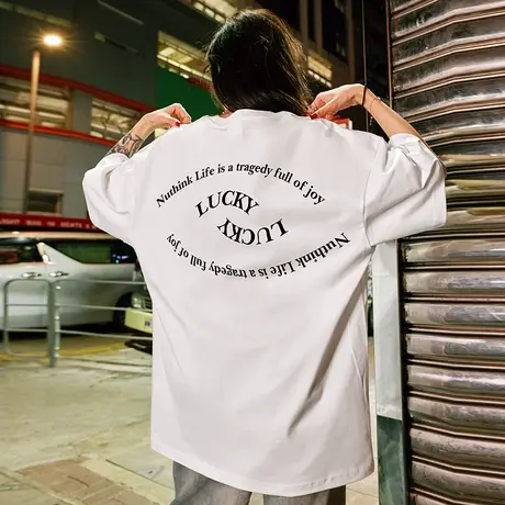 Nuthink加肥加大字母短袖男潮牌宽松潮流国潮t恤胖子半截袖夏季潮图片