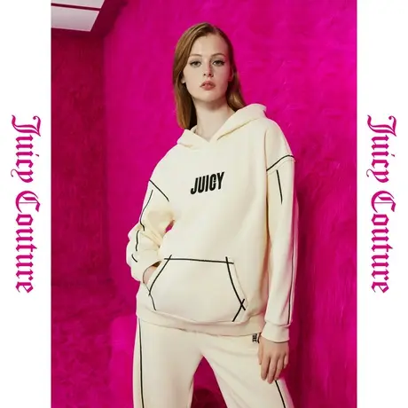 Juicy Couture橘滋秋女女装年新款简单爱印花加厚连帽女卫衣图片