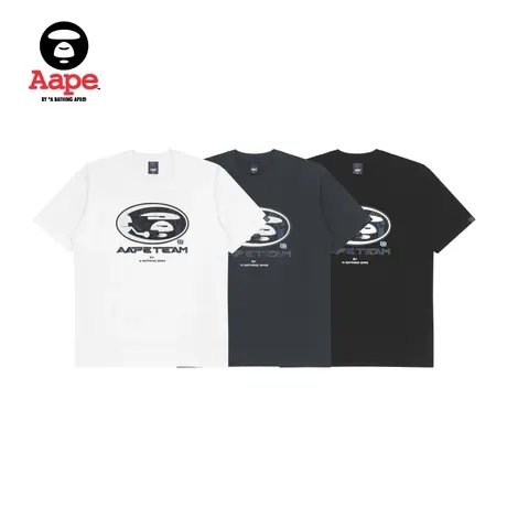 Aape旗舰店男装春夏纯色字母印花幻彩休闲短袖T恤0895XXI商品大图