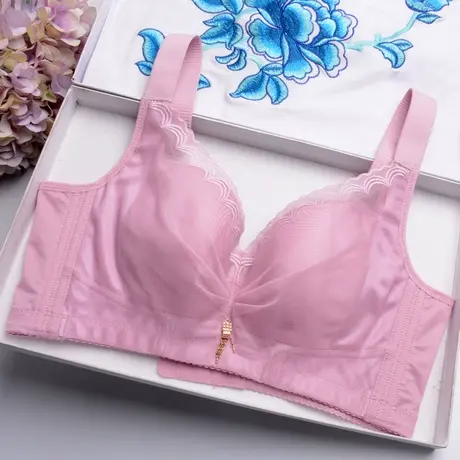 薄款内衣女无钢圈文胸薄海绵聚拢调整型性感防上垂收副乳大胸显小商品大图