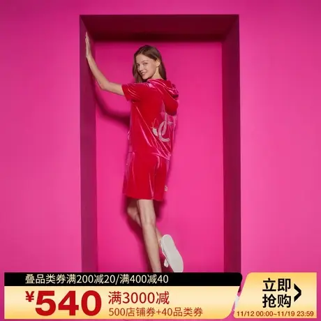 Juicy Couture橘滋2023新款银丝绣手缝钻短袖丝绒女外套图片