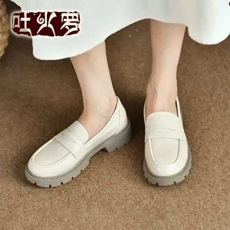 Tokharoi新款首发-新品复古软底女鞋舒适平底单鞋女乐福鞋妈妈鞋图片