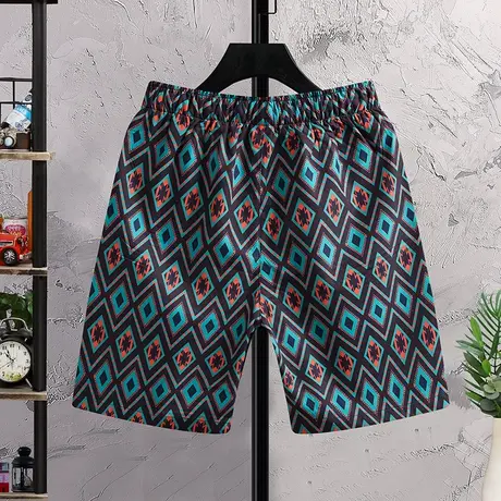 国潮花短裤男夏季薄款五分沙滩裤潮流宽松大裤衩冰丝运动休闲裤子商品大图