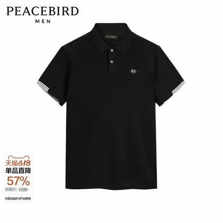 太平鸟男装刺绣polo衫夏季翻领短袖潮流休闲上衣短袖t恤图片