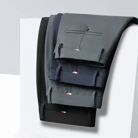 四面弹男士休闲裤秋冬新款直筒商务西裤中年人免烫高弹厚款男裤子商品大图