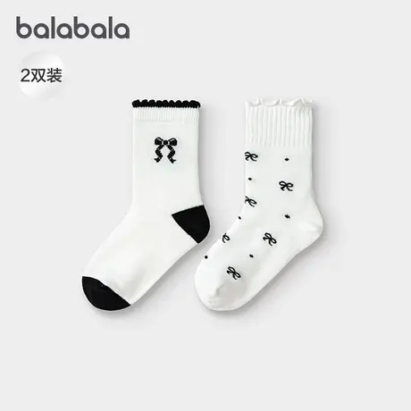【商场同款】巴拉巴拉女童袜子秋新品儿童提花袜不勒脚甜美两双装图片