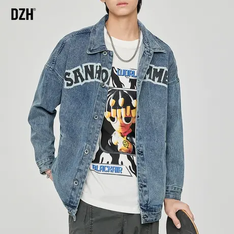 男士牛仔外套男春秋款潮流男装2023新款春装情侣装衣服牛仔衣夹克商品大图