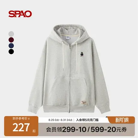 【WOODIE系列】SPAO韩国同款2025年秋季新品通勤连帽卫衣外套开衫图片