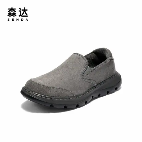 森达乐福鞋男2025冬新一脚蹬舒适保暖厚底休闲鞋WPN06DM5商品大图
