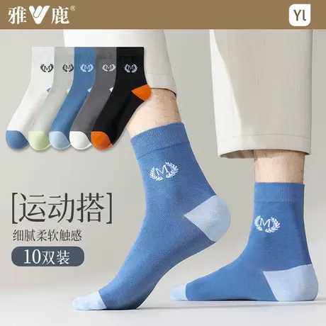 袜子男春秋薄ins潮个性青年中筒袜防臭透气吸汗运动长袜子四季袜商品大图