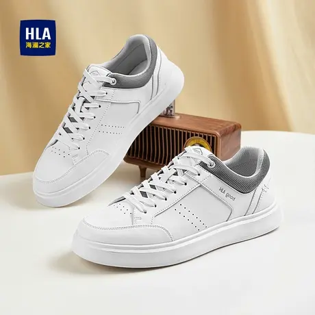HLA/海澜之家男鞋新款秋季时尚潮趣厚底休闲鞋百搭增高潮流板鞋商品大图