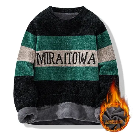 毛衣男冬季加绒加厚男士线衣宽松青少年学生针织衫潮流保暖打底衫商品大图