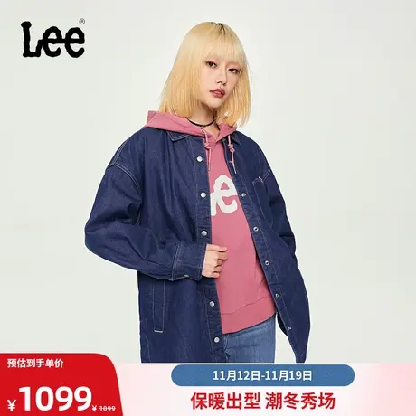 Lee商场同款23秋冬新品舒适中国蓝染清水洗女牛仔棉服LWT00668820图片