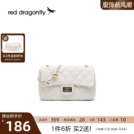 红蜻蜓2024春季小香风斜挎包时尚菱格链条包包女质感单肩包商品大图