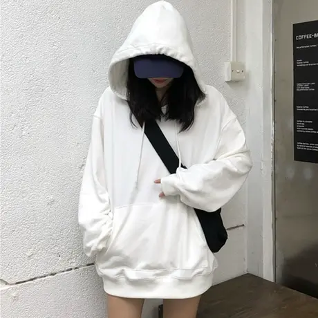 chic港味卫衣女秋冬ins宽松韩版上衣bf慵懒风加绒加厚ulzzang外套图片