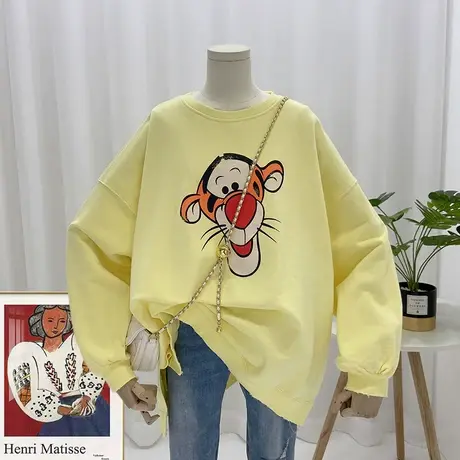 卫衣女春秋薄款2021新款韩版ins潮卡通减龄宽松百搭长袖套头上衣商品大图