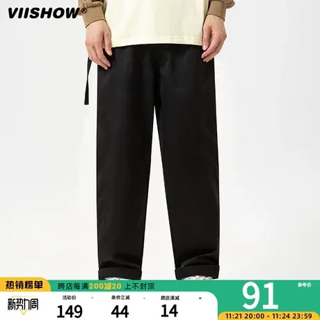 VIISHOW美式重磅高端工装裤男春秋季纯棉舒适休闲裤子宽松锥形裤商品大图