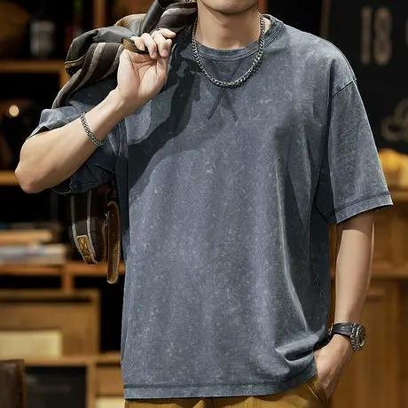 Modi Nick/摩帝尼克潮流圆领男士夏季t恤宽松潮牌男士短袖时尚T恤商品大图