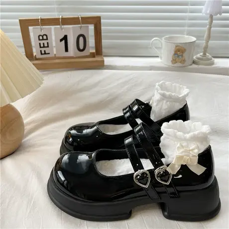 大头黑色复古玛丽珍鞋女2024新款厚底法式英伦学院风日系jk小皮鞋商品大图