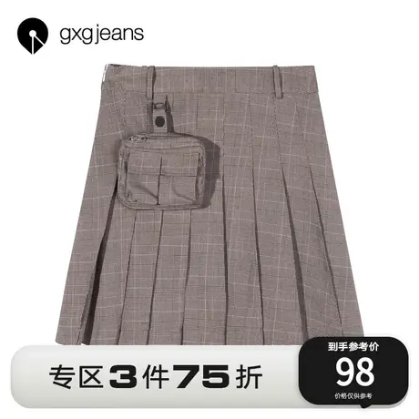 清仓gxgjeans女装2022年秋季半身裙女甜美可爱短裙休闲活泼百褶裙图片