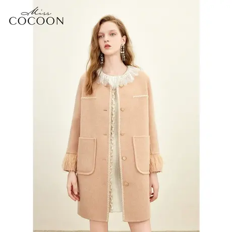 missCOCOON小香风双面羊毛呢大衣女2023秋冬新款宽松气质毛呢外套商品大图