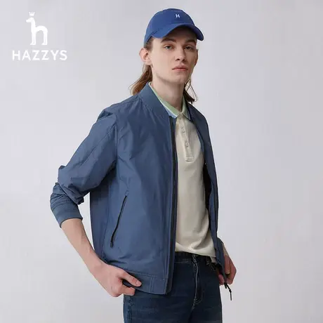Hazzys哈吉斯休闲飞行员夹克外套春季男士上衣行政简约长袖棒球服商品大图