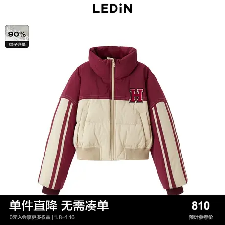 【哈佛联名】乐町冬季新款超短款简约休闲羽绒服女C2ACD4314图片