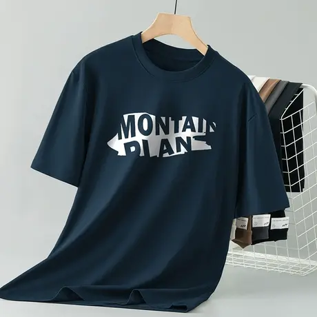 260g重磅纯棉t恤男短袖潮牌印花圆领夏季宽松上衣服美式全棉半袖图片