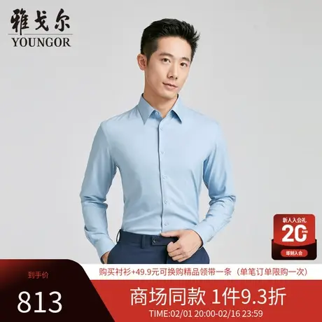 【商场同款】雅戈尔男士长袖衬衫新款官方商务休闲上班穿衬衫男商品大图