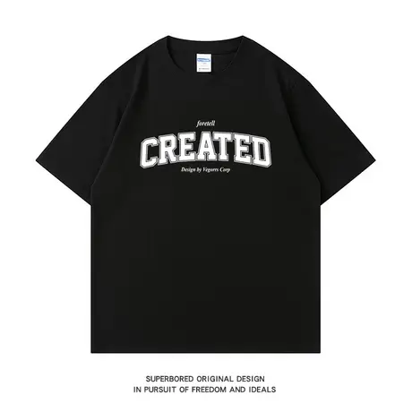 夏季潮流美式复古字母印花短袖t恤男港风潮牌学生宽松半袖体恤衫图片