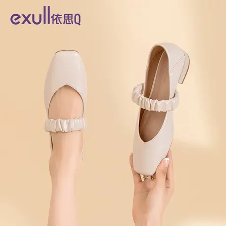 exull/依思Q学院风女外穿2024春季新款单鞋百搭小皮鞋配裙鞋图片