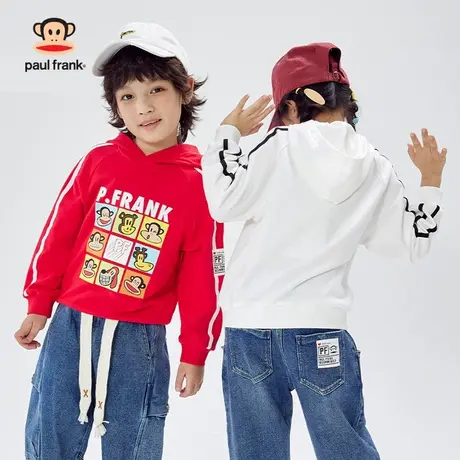 大嘴猴童装男童连帽卫衣2024春秋款女童帽衫中大童洋气潮搭上衣商品大图