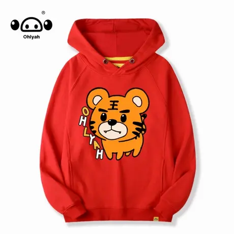 Ohlyah经典秋冬五色纯棉基础印花logo连帽宽松卫衣女中性情侣帽衫商品大图