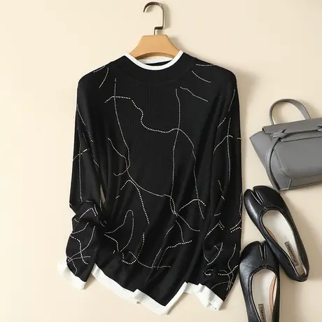 打底衫毛衣女春装2023年新款内搭长袖上衣宽松套头针织衫女上衣商品大图