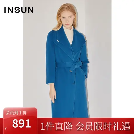 【奥莱专享】恩裳冬季时尚纯羊毛气质大翻领垂感通勤毛呢外套女图片