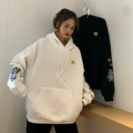 chic卫衣女2020秋冬宽松韩版潮ins慵懒风bf加绒加厚oversize外套图片