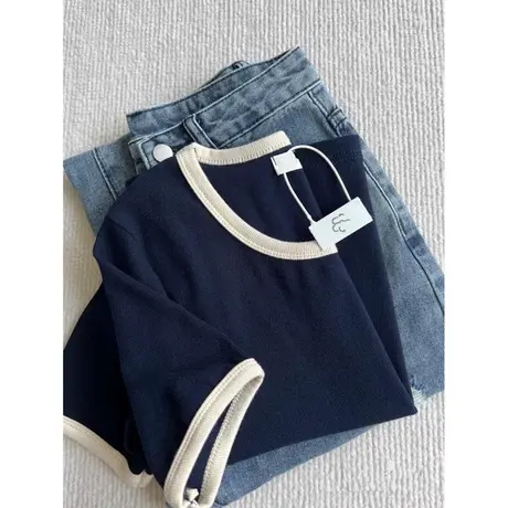 小个子短款半袖T恤女韩版宽松百搭2023夏季新款百搭短袖上衣服潮商品大图
