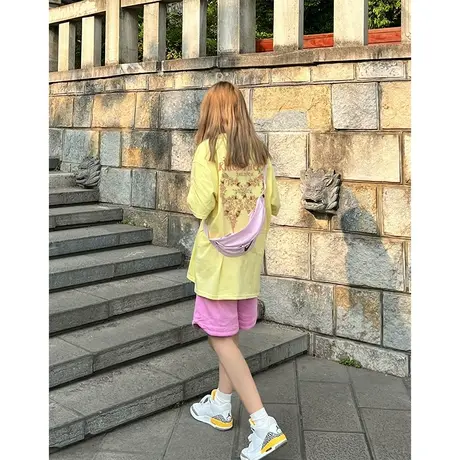 纯棉设计感蝴蝶结短袖t恤女夏季新款小众港风chic宽松半袖上衣服商品大图