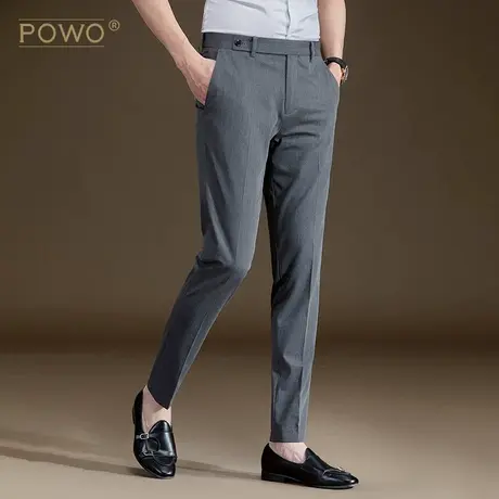 POWO裤子男韩版潮流休闲西裤男士修身薄款小脚西装百搭商务长裤夏图片