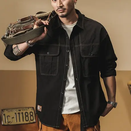 Modi Nick/摩帝尼克百搭工装衬衫休闲复古宽松时尚潮流工装衬衫商品大图