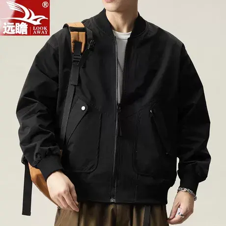 远瞻外套男春秋款美式潮牌秋季上衣2023新款男士棒球领工装夹克男商品大图