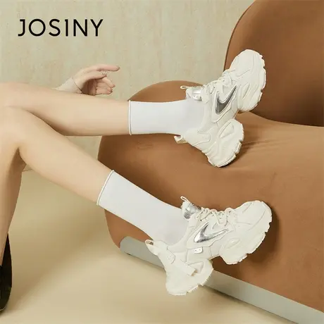 Josiny/卓诗尼老爹鞋女2024新款春季厚底舒适小众跑步运动休闲鞋商品大图