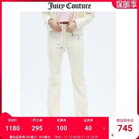 Juicy Couture橘滋休闲裤女秋冬新款美式运动宽松天鹅绒直筒长裤商品大图