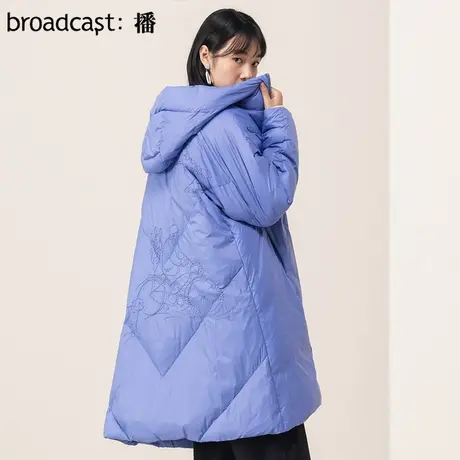 【主推款】播2022冬季新款后背刺绣羽绒服女时尚韩版大码休闲外套商品大图