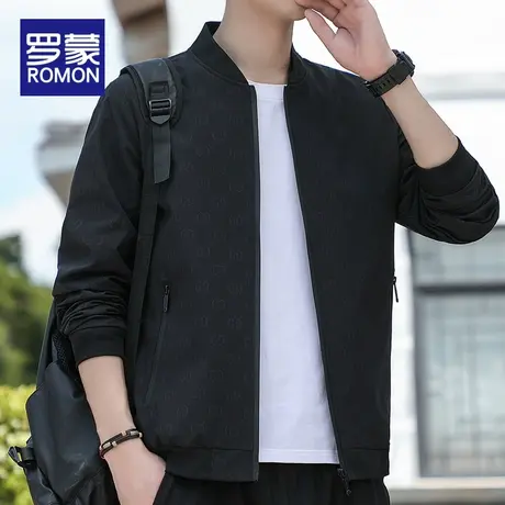 罗蒙夹克外套男春秋款2023新款潮牌棒球服宽松工装秋季休闲上衣服商品大图