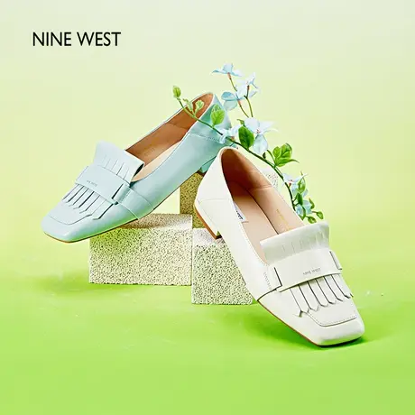 Nine West/玖熙海盐小皮鞋单鞋2025夏季季新款流苏方头懒人乐福鞋图片