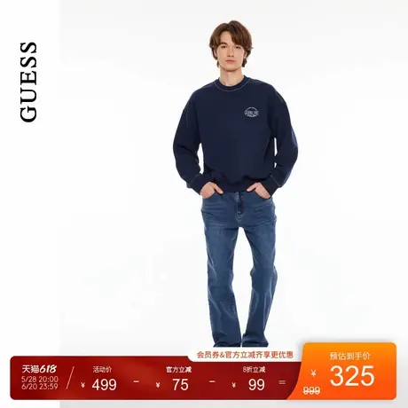 GUESS男士商务加绒微弹水洗直筒牛仔长裤-MO4D9192商品大图